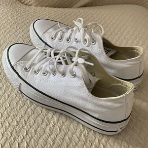 White Converse Platform Sneakers